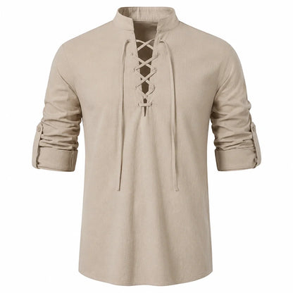 Caspian Men’s Relaxed-Fit Lace-Up Shirt