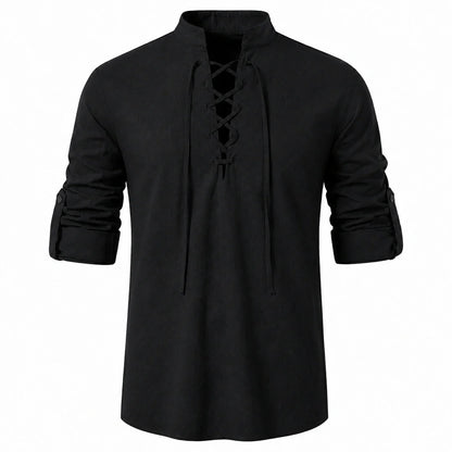 Caspian Men’s Relaxed-Fit Lace-Up Shirt