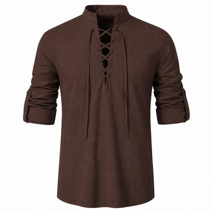 Caspian Men’s Relaxed-Fit Lace-Up Shirt