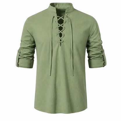 Caspian Men’s Relaxed-Fit Lace-Up Shirt