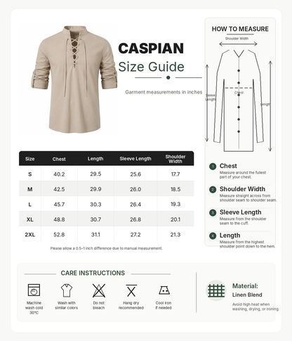 Caspian Men’s Relaxed-Fit Lace-Up Shirt